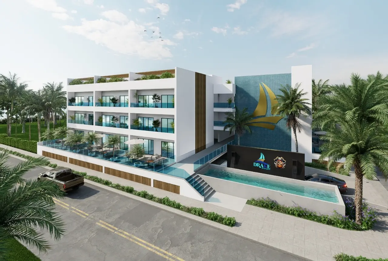 Drake Apartments, three bedroom apartment for sale in “Pueblo Bavaro”, Punta Cana with lobby