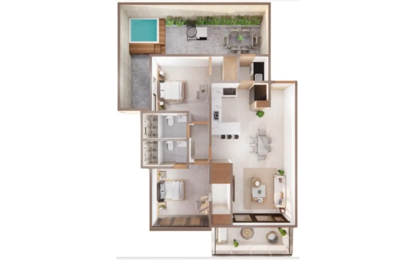 ID , LM Residences, two bedroom apartment for sale in Punta Cana with Garden ()