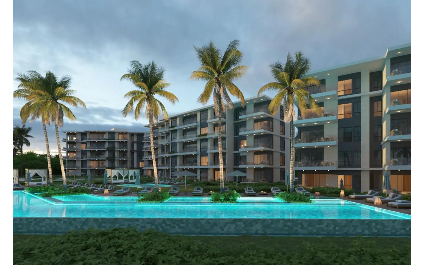 Zabela Beach, one bedroom condo for sale at Solea Palms in Punta Cana with garden view