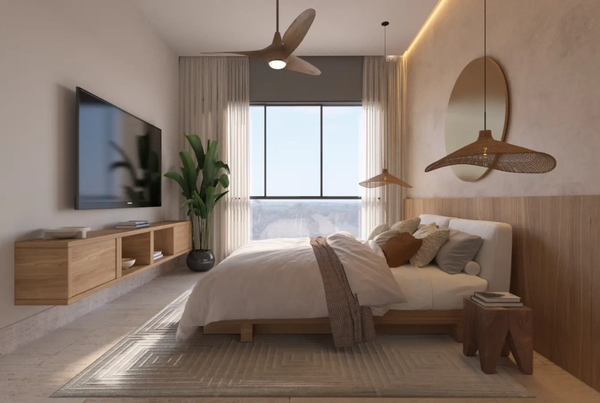 Zabela Beach, apartamento de una habitación en venta en Solea Palms en Punta Cana con vistas al jardín