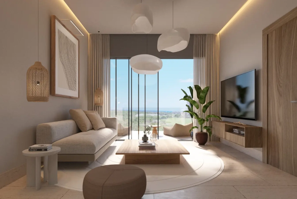 Zabela Beach, apartamento de una habitación en venta en Solea Palms en Punta Cana con vistas al jardín