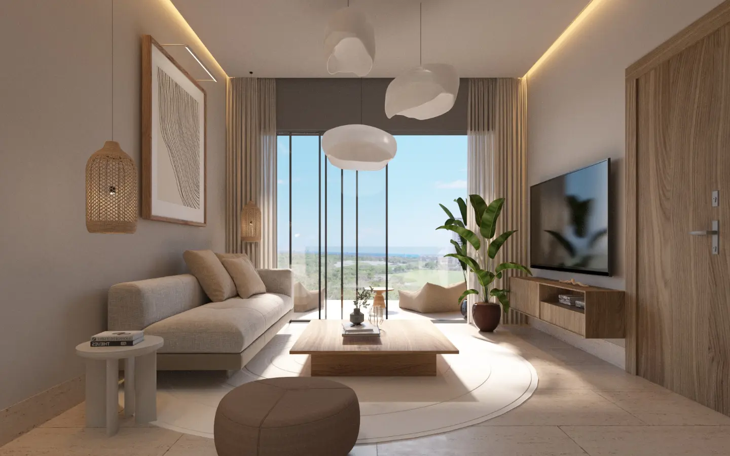 Zabela Beach, apartamento de una habitación en venta en Solea Palms en Punta Cana con vistas al jardín