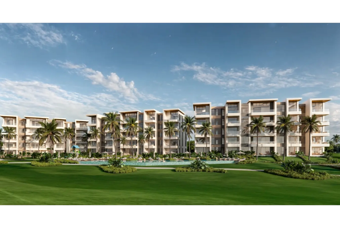 Zabela Beach, apartamento de una habitación en venta en Solea Palms en Punta Cana con vistas al jardín