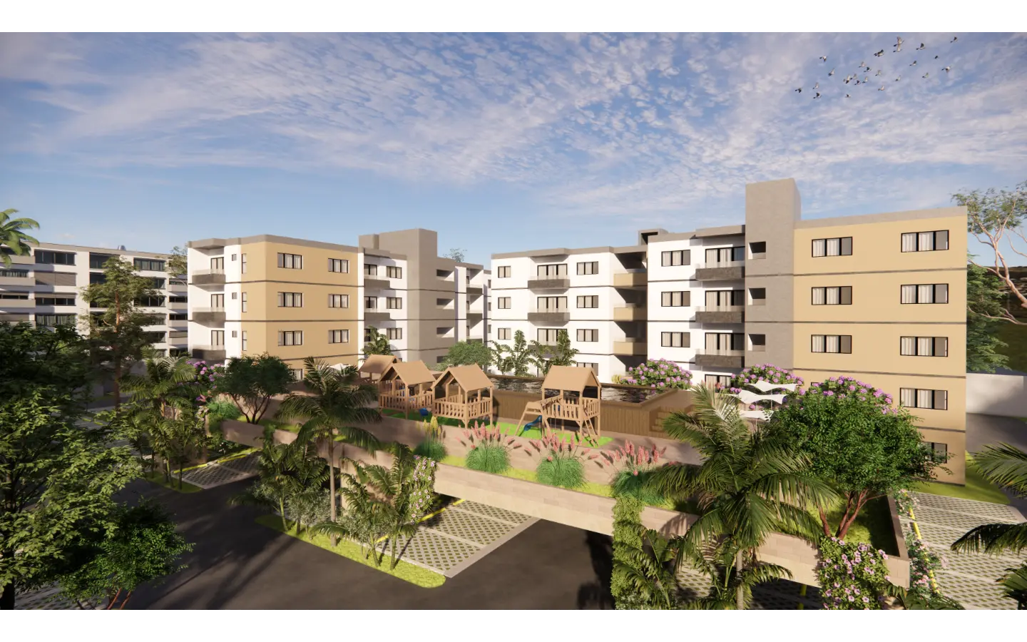 ID , Jardines del Prado Residences, Two Bedroom Apartment For Sale In Punta Cana with Controlled Access ()