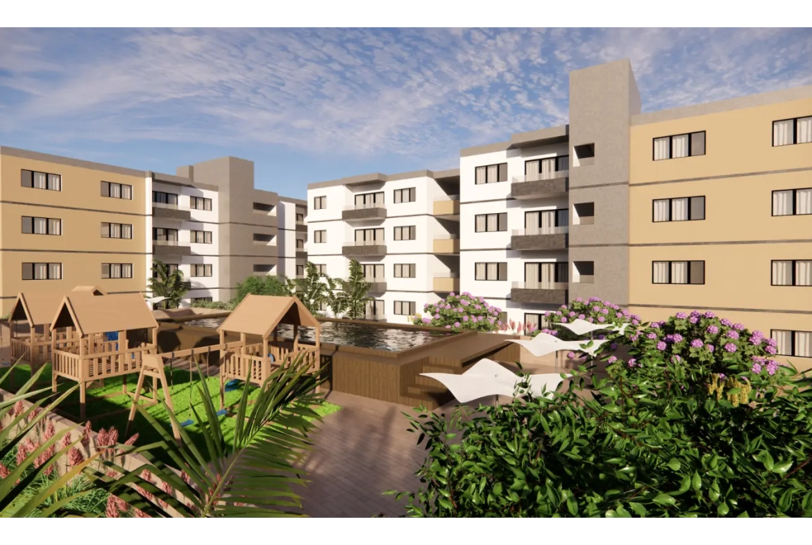 ID , Jardines del Prado Residences, Two Bedroom Apartment For Sale In Punta Cana with Controlled Access ()