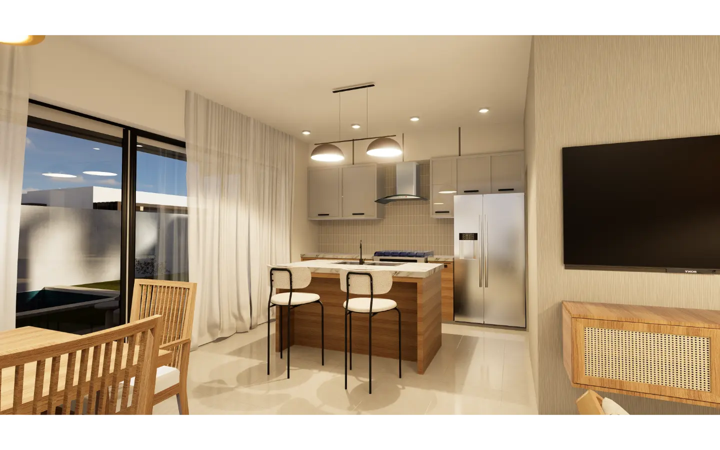 Olmos Residences, Villa de dos dormitorios en venta en Macao, Punta Cana con transporte gratuito a la playa de Macao