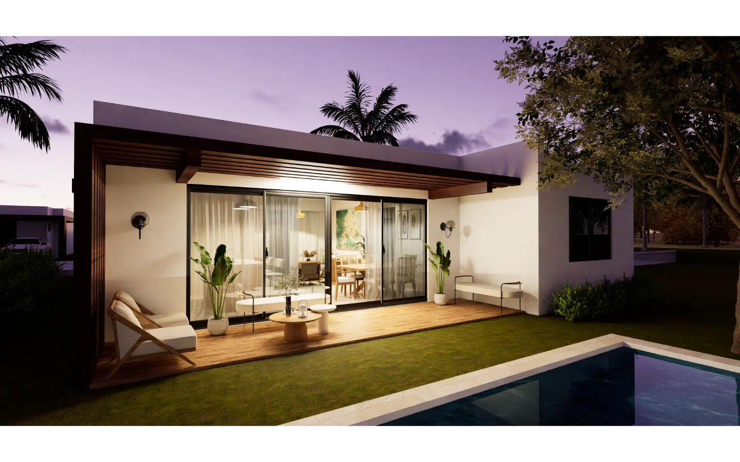 Olmos Residences, Villa de dos dormitorios en venta en Macao, Punta Cana con transporte gratuito a la playa de Macao