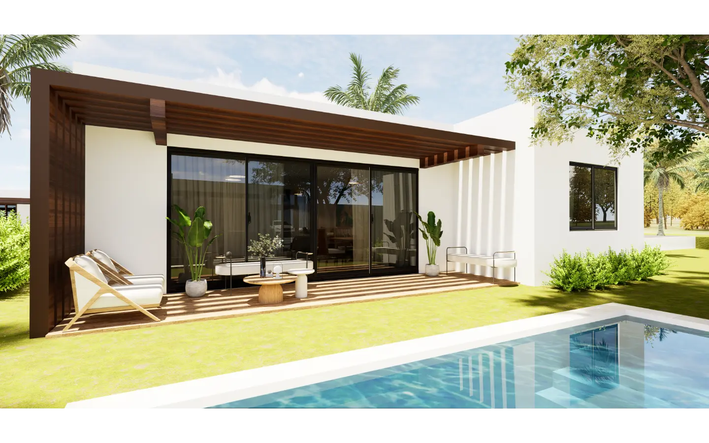 Olmos Residences, Villa de dos dormitorios en venta en Macao, Punta Cana con transporte gratuito a la playa de Macao