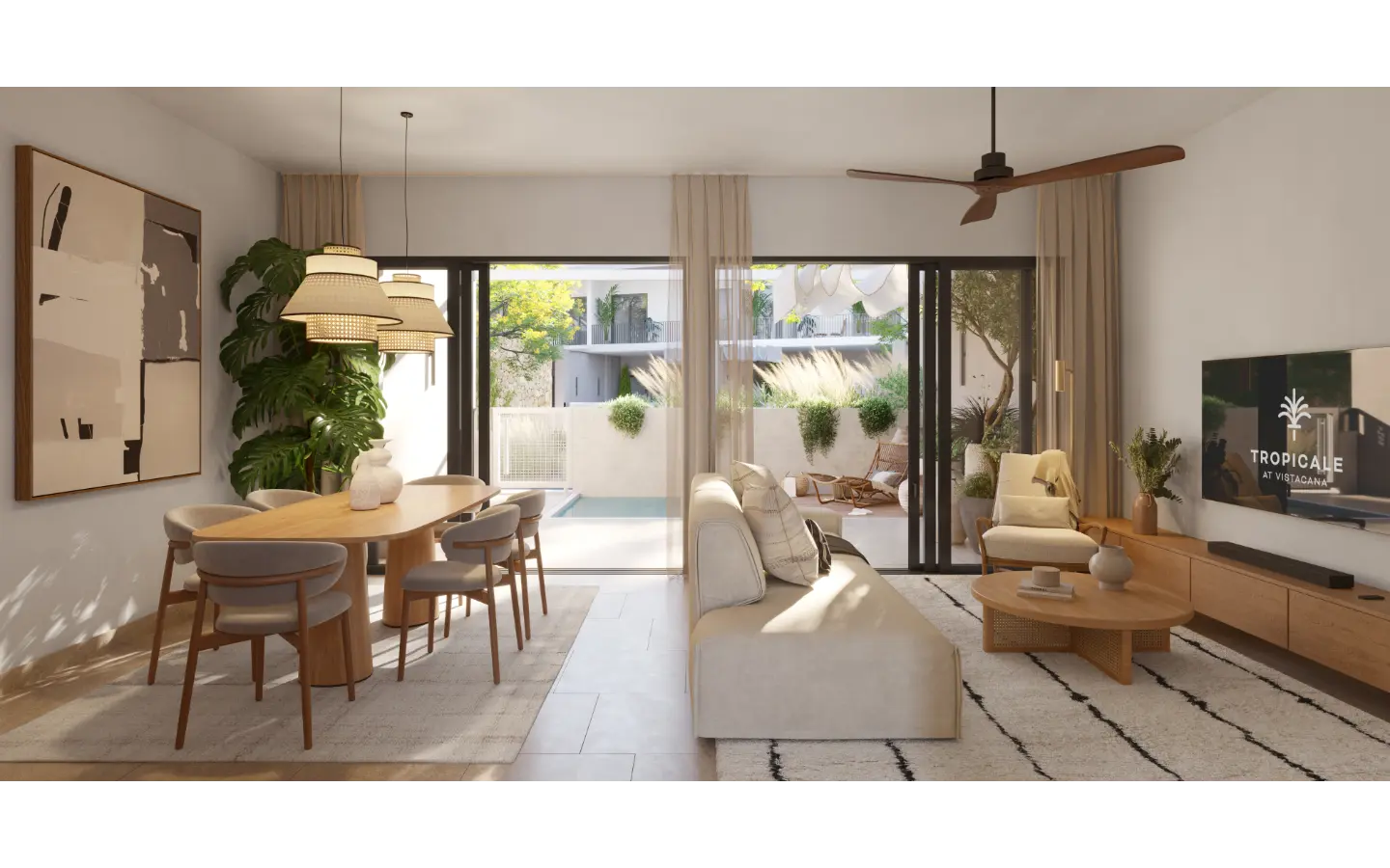 ID , Tropicale Three Bedroom Townhouse for Sale with Artificial Lake Access in Vista Cana, Punta Cana ()