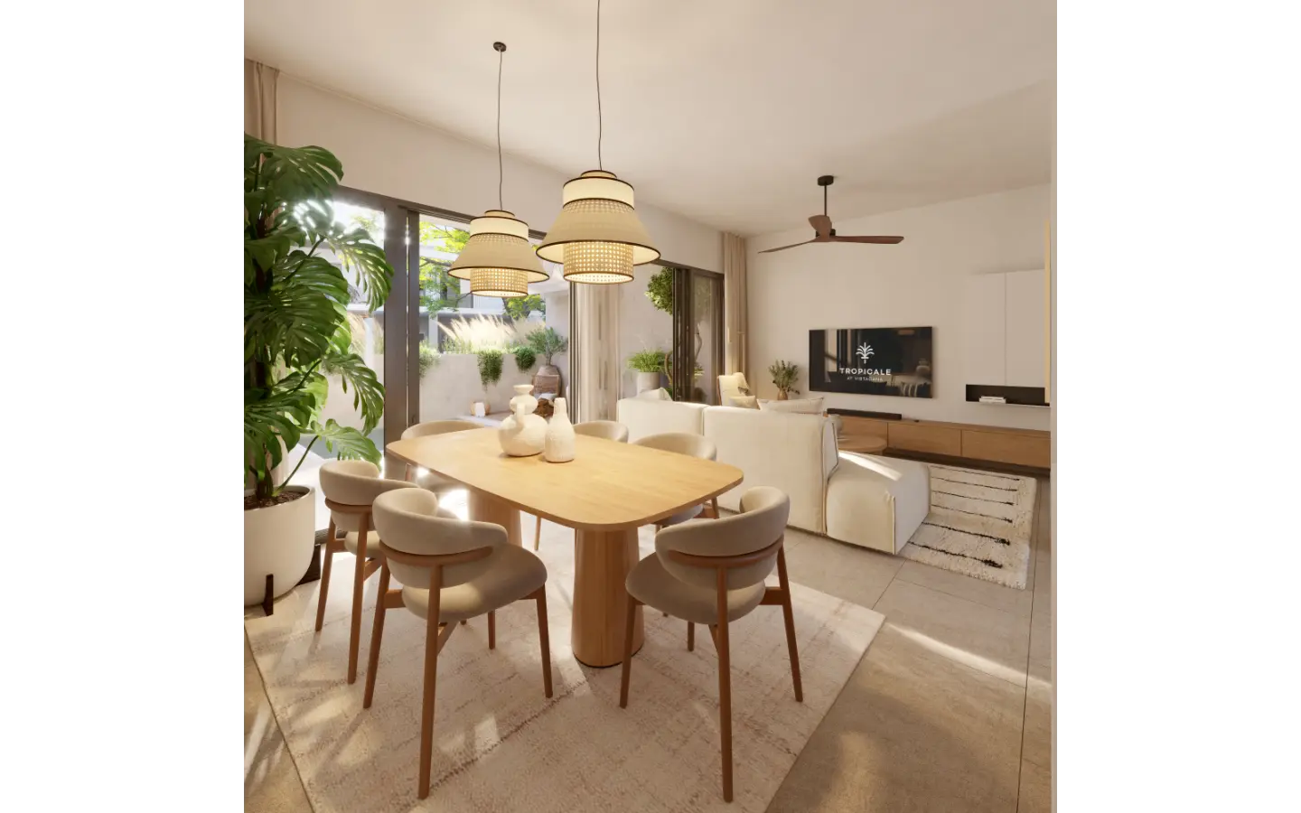 ID , Tropicale Three Bedroom Townhouse for Sale with Artificial Lake Access in Vista Cana, Punta Cana ()