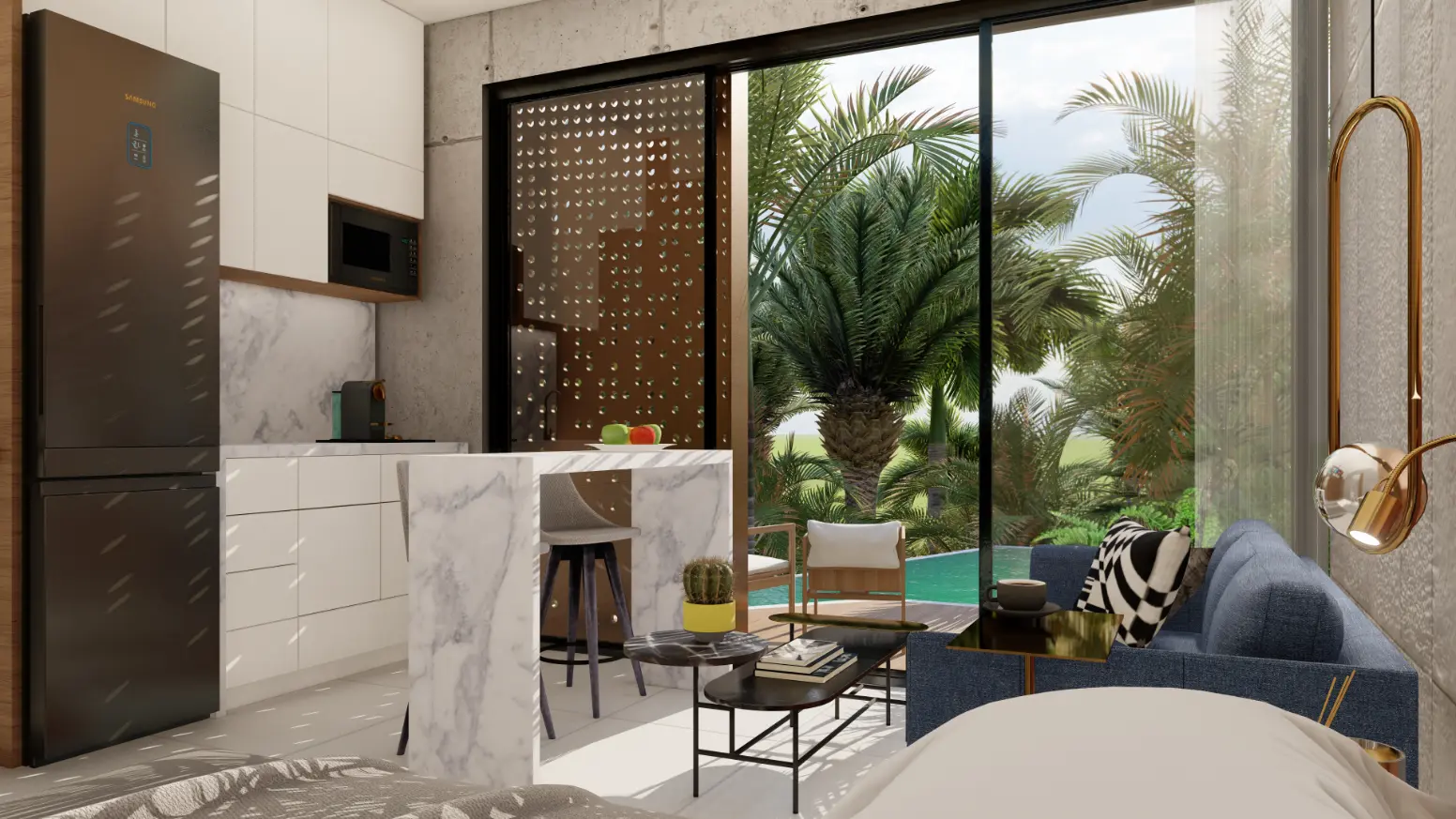 🏙️ Palace Suites : Appartement entièrement meublé d’une chambre à coucher à vendre dans le centre-ville de Punta Cana