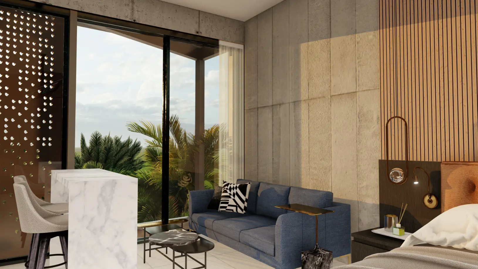 🏙️ Palace Suites : Appartement entièrement meublé d’une chambre à coucher à vendre dans le centre-ville de Punta Cana