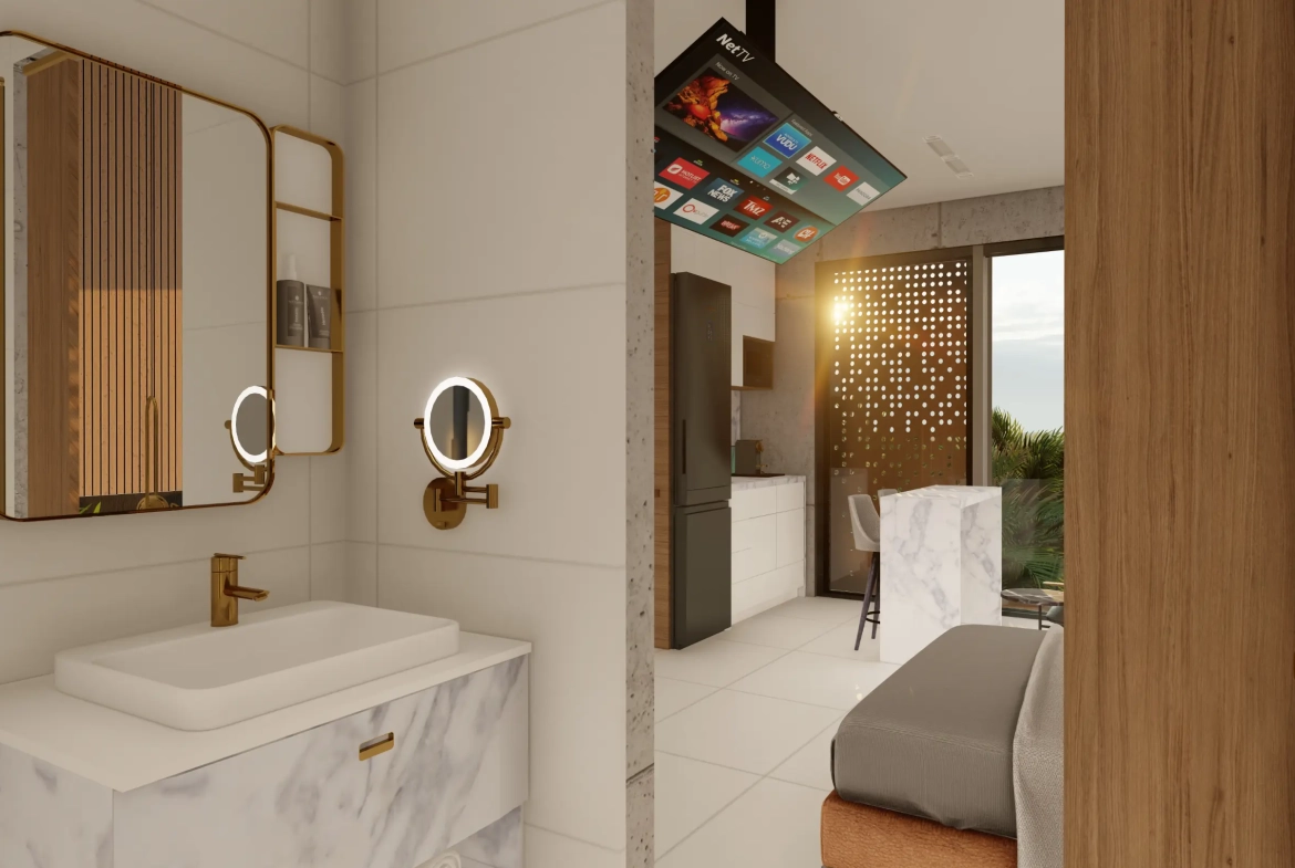🏙️ Palace Suites : Appartement entièrement meublé d’une chambre à coucher à vendre dans le centre-ville de Punta Cana