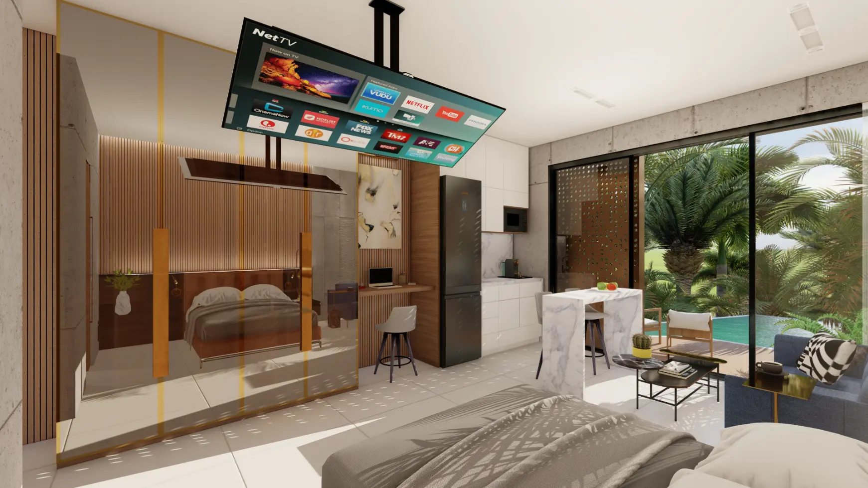 🏙️ Palace Suites : Appartement entièrement meublé d’une chambre à coucher à vendre dans le centre-ville de Punta Cana