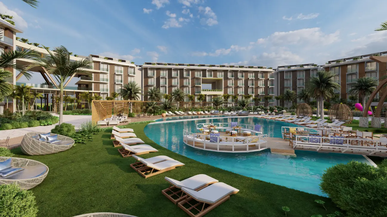 🏙️ Palace Suites : Appartement entièrement meublé d’une chambre à coucher à vendre dans le centre-ville de Punta Cana