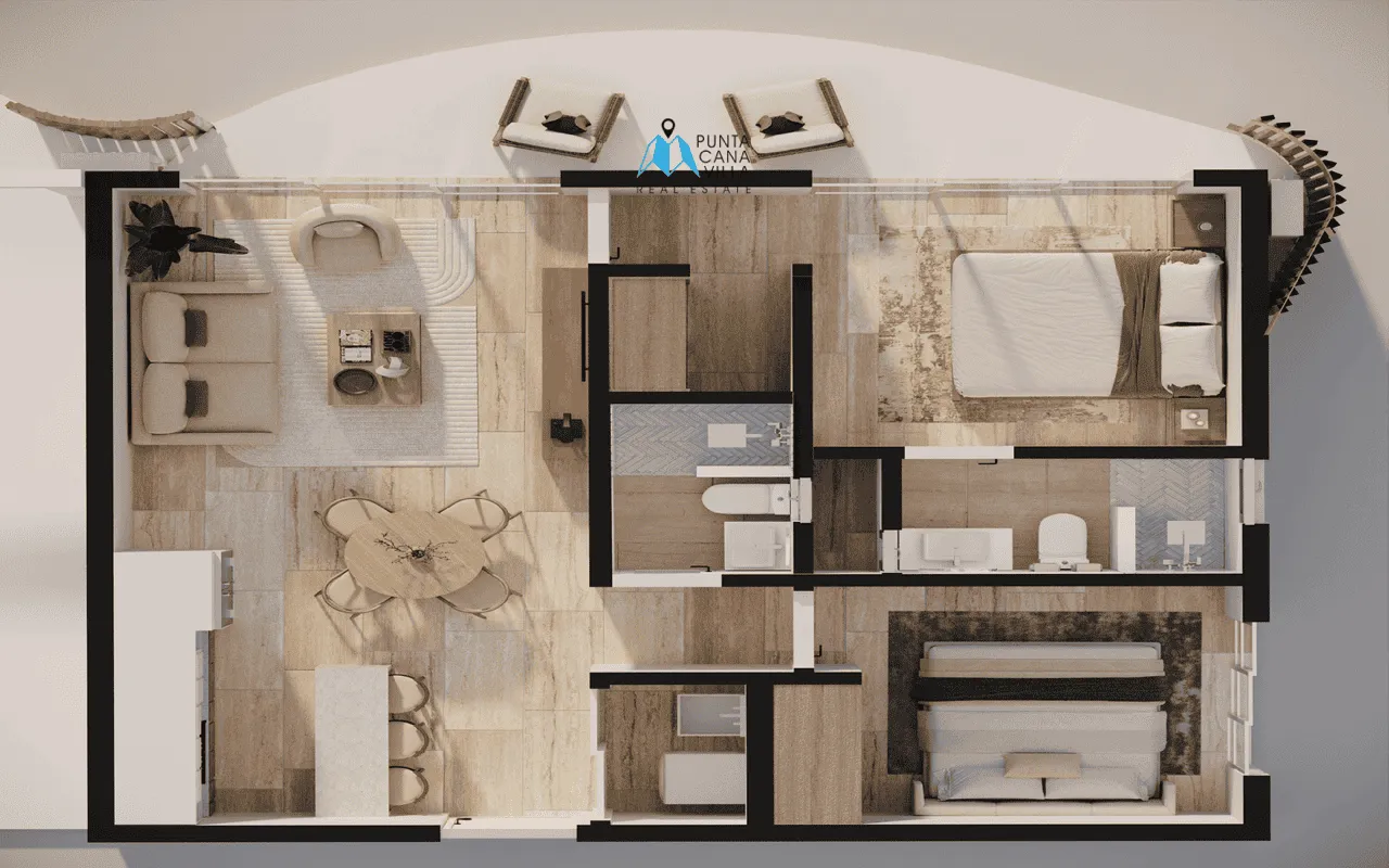 Botanico Two Bedroom Condo For Sale In Bavaro ()