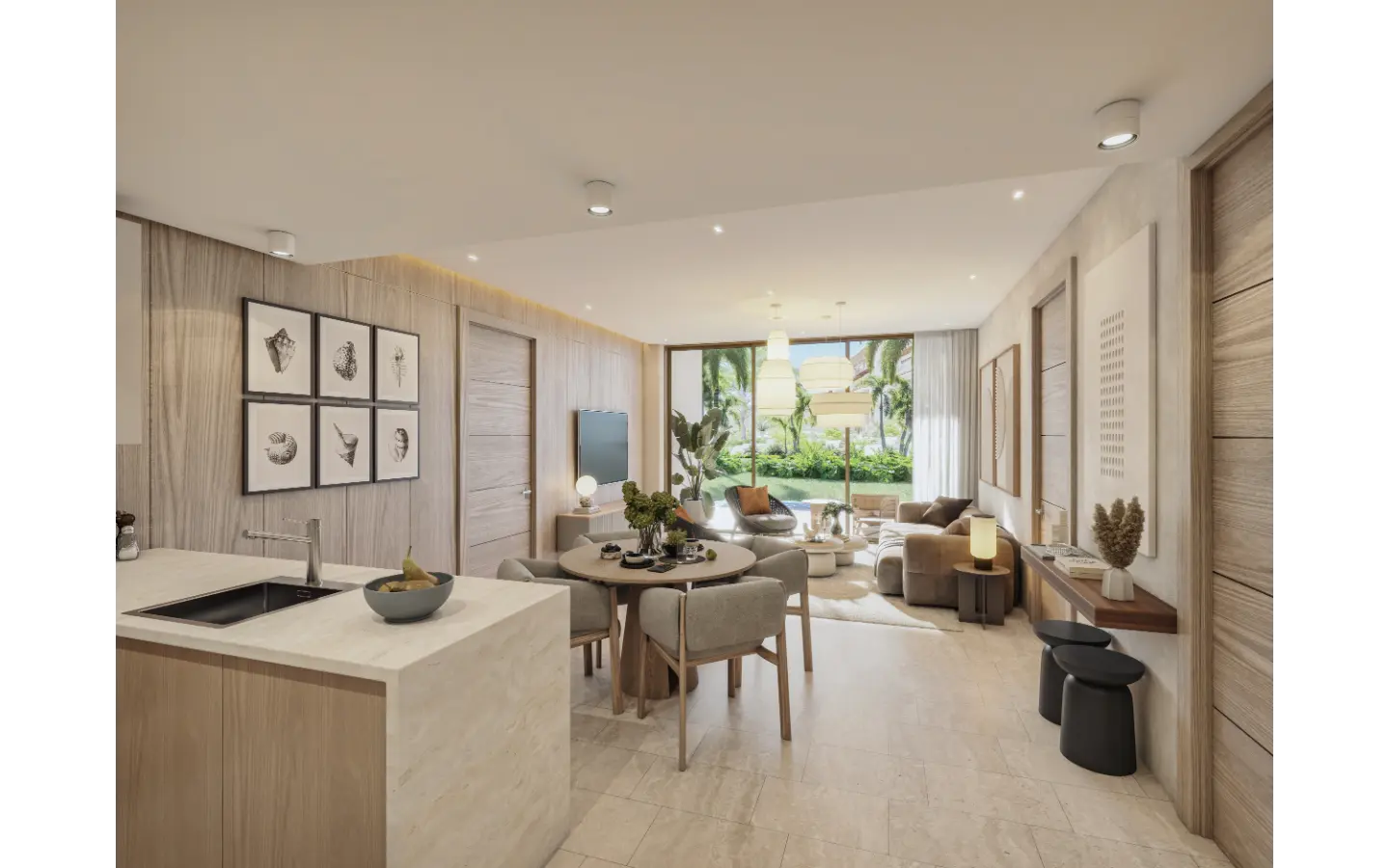 ID , Elegant Two Bedroom Apartment with Lobby for Sale at The One in Las Iguanas, Cap Cana ()
