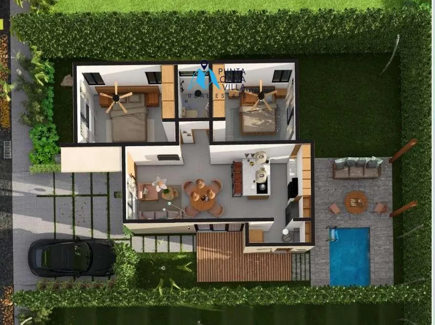 Villa Sole Mio planta arquitectonica 3D