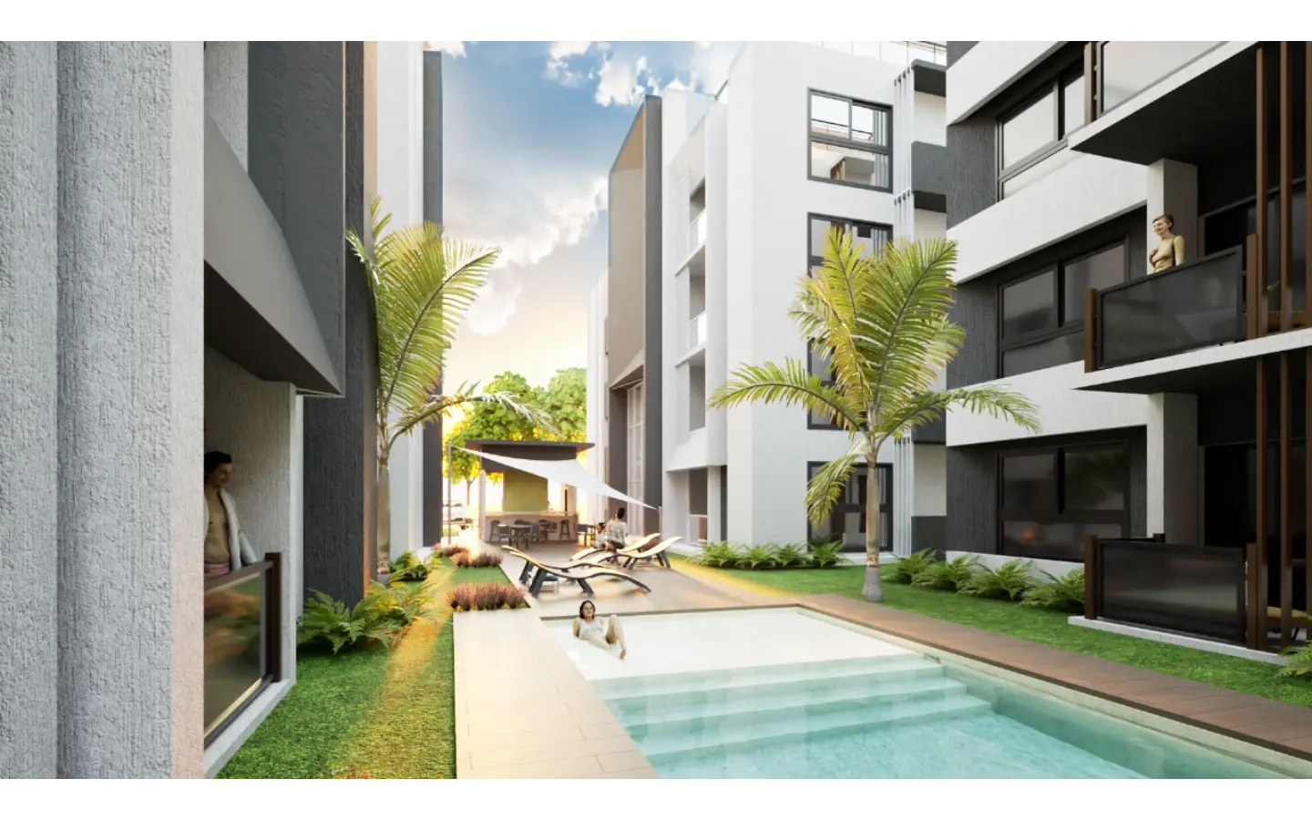 ID , Por Do Sol Residences Stylish Bedroom Apartment for Sale in Vista Cana, Punta Cana ()