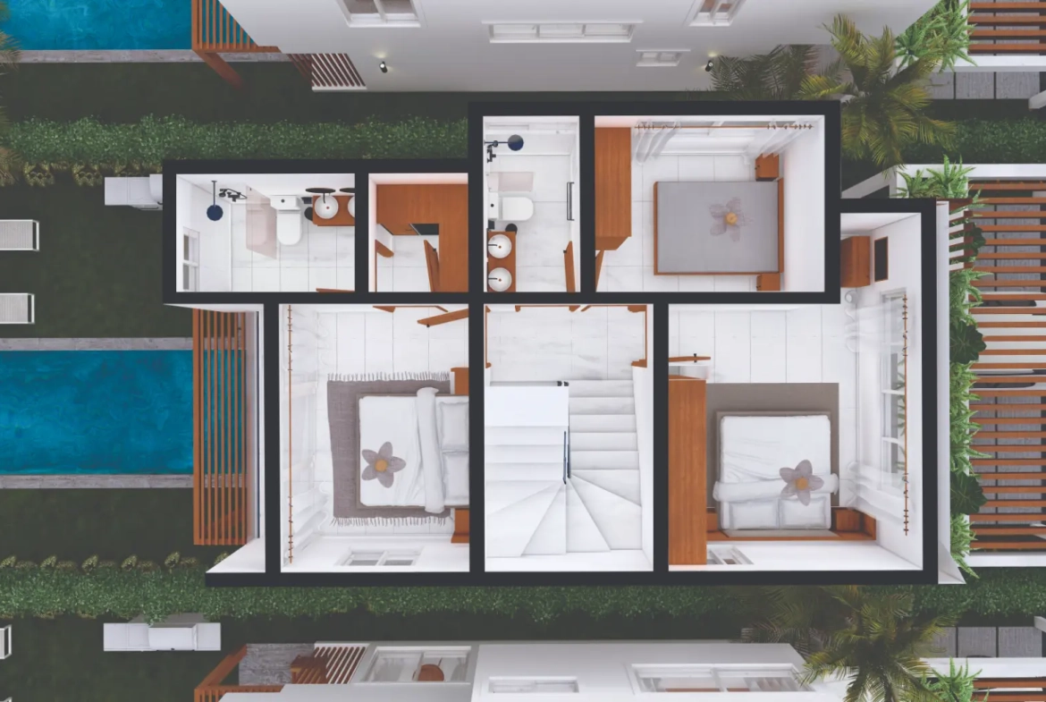 ID , Palm Oasis Gardens Luxury Bedroom Villa for Sale with Beach Shuttle in White Sands, Punta Cana ()