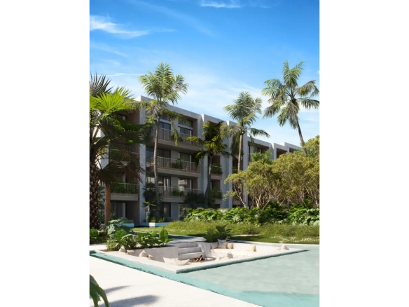 One-bedroom penthouse at Ansaya Aldea Downtown Punta Cana with rooftop jacuzzi, pool and outdoor gym