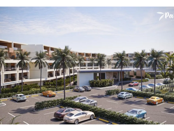 7 Palms Adventure Vista Cana 1BR exterior — private backyard, balcony and elevator access
