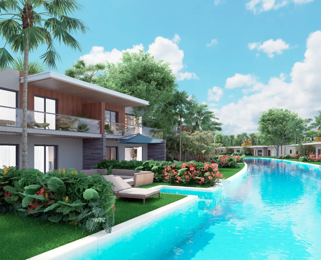 ID 4063 Sleek 2 Bedroom Modern Townhouse in Turquesa Town Fully Furnished with Private Garden and Electric Cart (1)