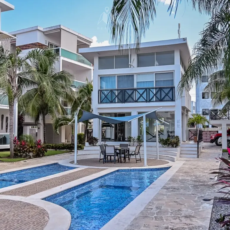 Costa Hermosa Residences Appartement de 2 chambres au rez-de-chaussée à vendre à El Cortecito Punta Cana avec accès à la piscine privée