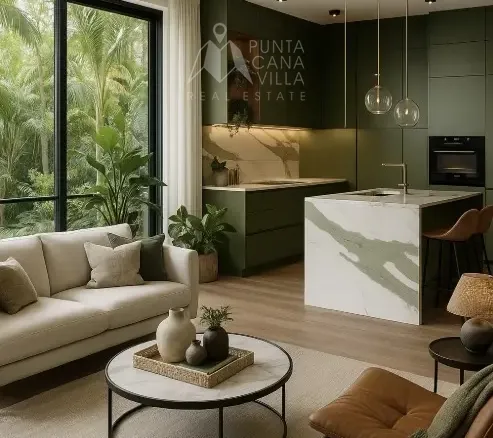Condo de 3 chambres Emerald Green à vendre à Cabeza de Toro Punta Cana avec piscine de type resort et jardins paysagers
