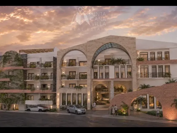 Modern Belara Cap Cana apartment building exterior with pool