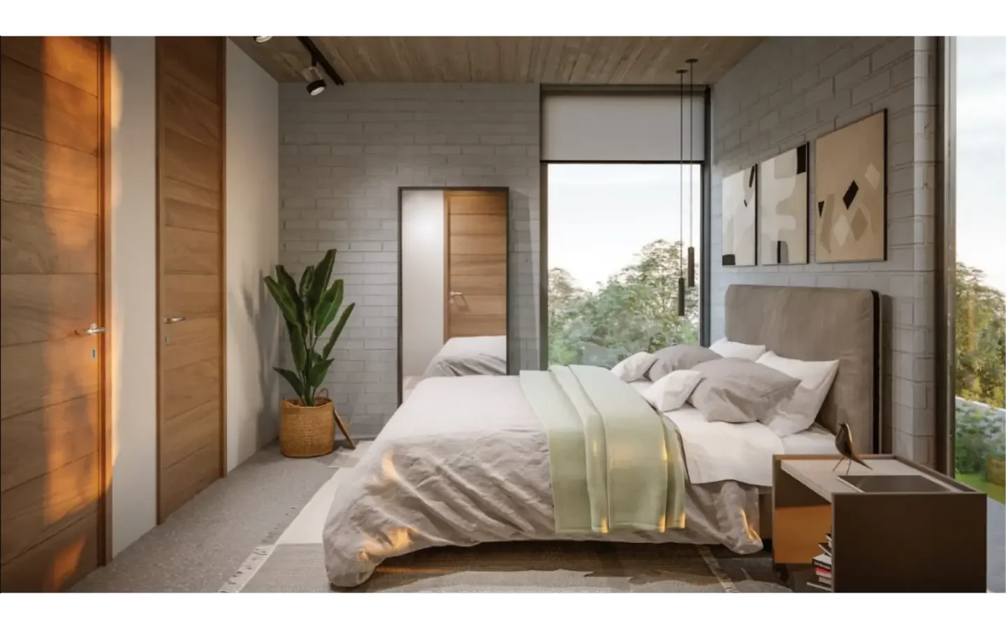 Primary Bathroom Interior En-suite bathroom with walk-in shower and modern vanity